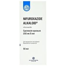Ніфуроксазид алкалоїд сусп.орал.200мг/5мл фл.90мл з мірн.стакан.